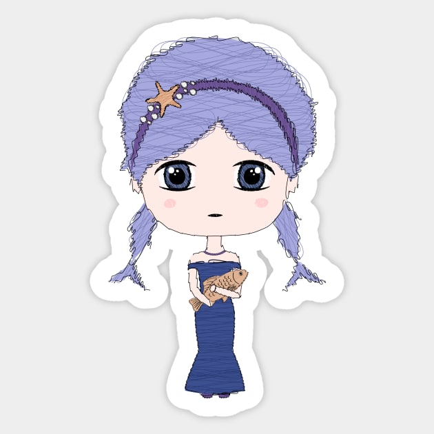 Pisces Girl Sticker by TheBanannaTheory